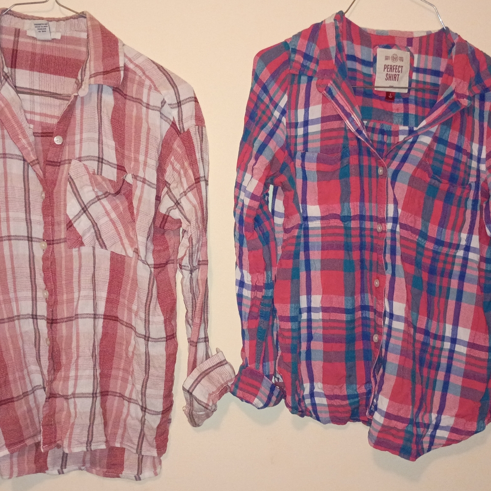 Kids Plaid Tops - Red and Blue
